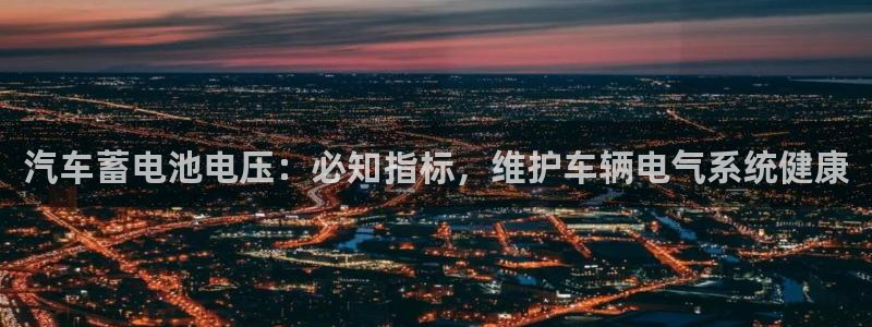 优发国际集团股份有限公司官网：汽车蓄电池电压：必知指标，维护车辆电气系统健康