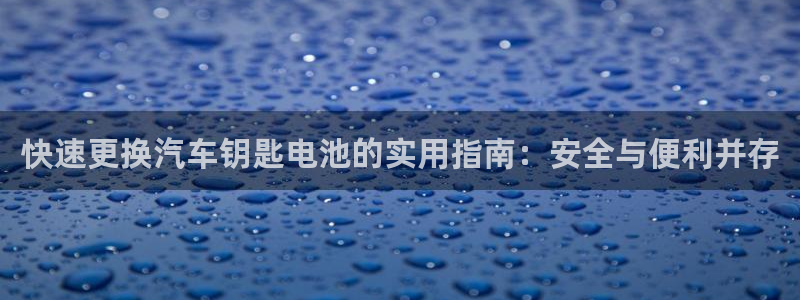 优发国际集团股份有限公司：快速更换汽车钥匙电池的实用指南：安全与便利并存