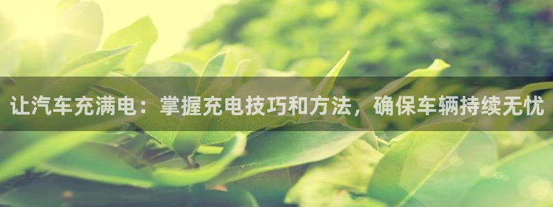 优发国际手机版官网入口：让汽车充满电：掌握充电技巧和方法，确保车辆持续无忧